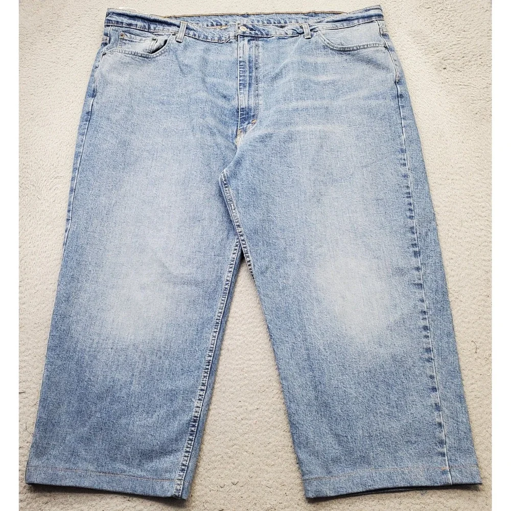Levi's 550‎ Jeans Mens 50x30 Blue Denim Regular Fit Medium Wash Red Tab Wide Leg
